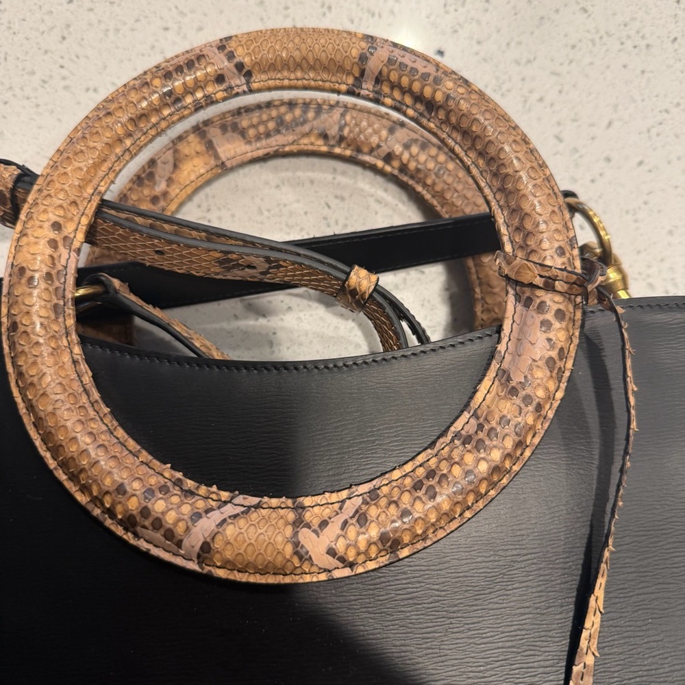 Roberto Cavalli Black And Brown Python Snake - image 3